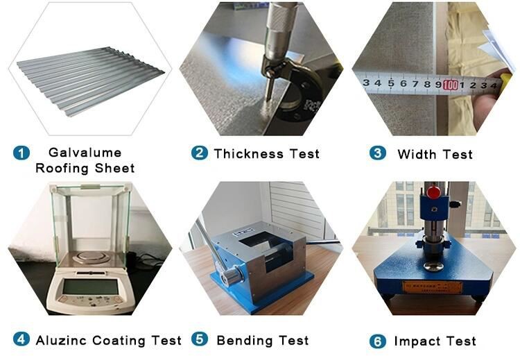 Building Material Aluzinc Coated Corrugated Roofing Sheet test